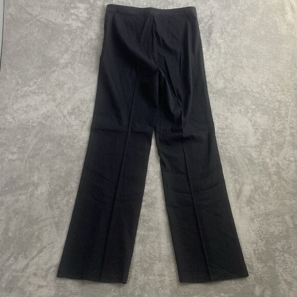 Eileen Fisher Pants Women 8 Black Linen Blend Pull On Side Zipper Trouser Casual - Picture 13 of 15